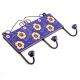 Navy Blue Yellow Ceramic Floral Tiles Hooks